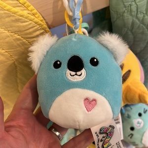 Paul koala squishmallow clip blue with heart